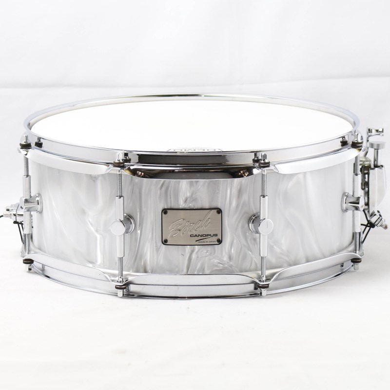 CANOPUS Birch Snare Drum 14×5.5 - White Satin Covering BR-1455の画像
